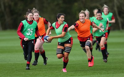 010421 - Wales Women Rugby Squad Training session - Georgia Evans of Wales during training session ahead of the start of the Women's Six Nations