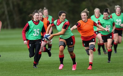 010421 - Wales Women Rugby Squad Training session - Georgia Evans of Wales during training session ahead of the start of the Women's Six Nations