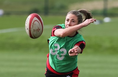 010421 - Wales Women Rugby Squad Training session - Elinor Snowsill of Wales during training session ahead of the start of the Women's Six Nations