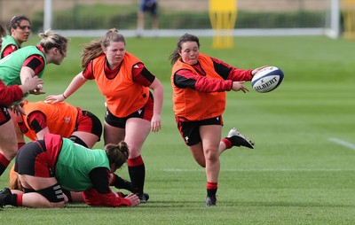 010421 - Wales Women Rugby Squad Training session - Megan Davies of Wales during training session ahead of the start of the Women's Six Nations