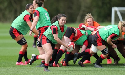 010421 - Wales Women Rugby Squad Training session - Megan Davies of Wales during training session ahead of the start of the Women's Six Nations