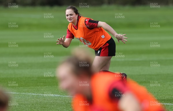 010421 - Wales Women Rugby Squad Training session - Caitlin Lewis of Wales during training session ahead of the start of the Women's Six Nations