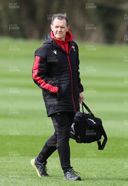 010421 - Wales Women Rugby Squad Training session - Physio Patrick Moran during training session ahead of the start of the Women's Six Nations