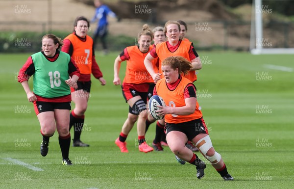 010421 - Wales Women Rugby Squad Training session - Cara Hope of Wales during  training session ahead of the start of the Women's Six Nations