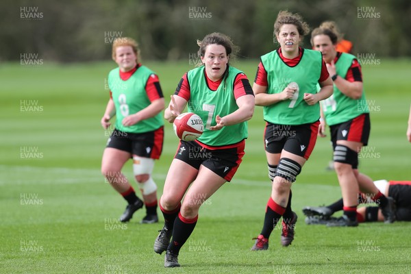 010421 - Wales Women Rugby Squad Training session - Cerys Hale of Wales during  training session ahead of the start of the Women's Six Nations