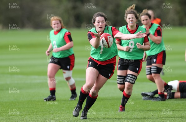 010421 - Wales Women Rugby Squad Training session - Cerys Hale of Wales during  training session ahead of the start of the Women's Six Nations