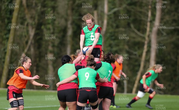 010421 - Wales Women Rugby Squad Training session - Abbie Fleming of Wales during training session ahead of the start of the Women's Six Nations