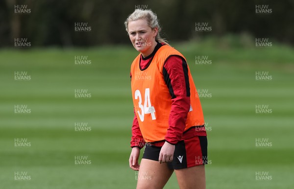 010421 - Wales Women Rugby Squad Training session - Meg Webb during training session ahead of the start of the Women's Six Nations