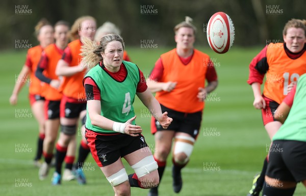 010421 - Wales Women Rugby Squad Training session - Gwen Crabb during training session ahead of the start of the Women's Six Nations