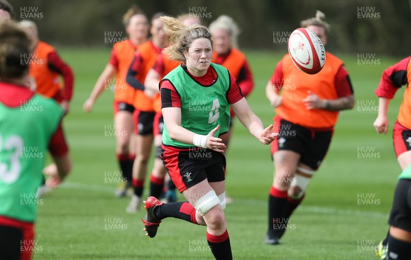 010421 - Wales Women Rugby Squad Training session - Gwen Crabb during training session ahead of the start of the Women's Six Nations
