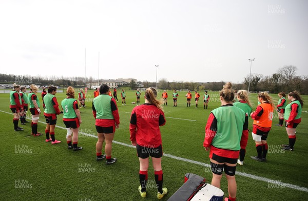 010421 - Wales Women Rugby Squad Training session - The Wales Women rugby squad during training session ahead of the start of the Women's Six Nations 