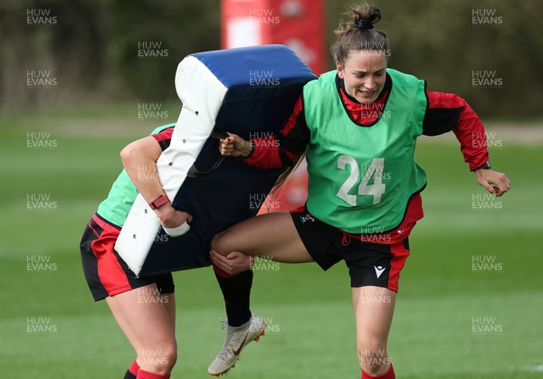 010421 - Wales Women Rugby Squad Training session - Jasmine Joyce of Wales during training session ahead of the start of the Women's Six Nations