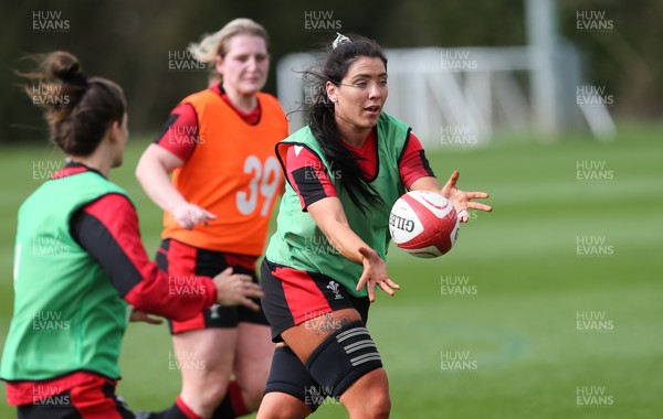 010421 - Wales Women Rugby Squad Training session - Georgia Evans of Wales during training session ahead of the start of the Women's Six Nations