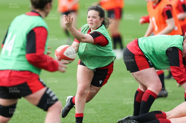 010421 - Wales Women Rugby Squad Training session - Megan Davies of Wales during training session ahead of the start of the Women's Six Nations