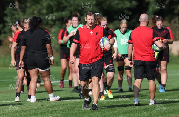 210922 - Wales Women RWC Training Session - Ioan Cunningham during a training session ahead of departure to New Zealand for the Rugby World Cup