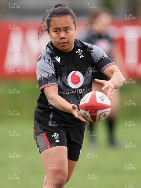 250423 - Wales Women Rugby Training Session - Jenna De Vera during a training session at Parma Rugby Club ahead of the TicTok Women’s 6 Nations match against Italy