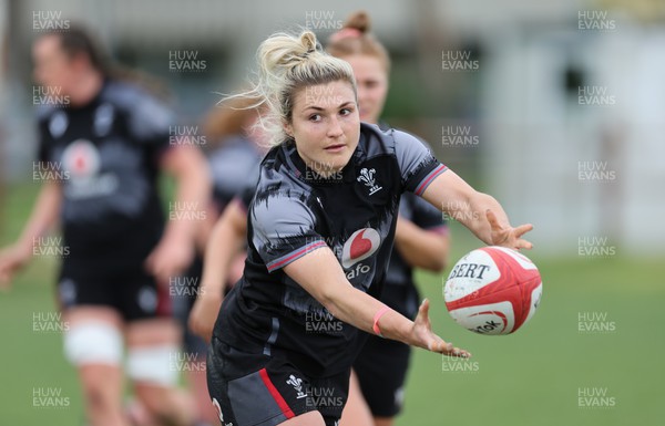 250423 - Wales Women Rugby Training Session - Lowri Norkett during a training session at Parma Rugby Club ahead of the TicTok Women’s 6 Nations match against Italy