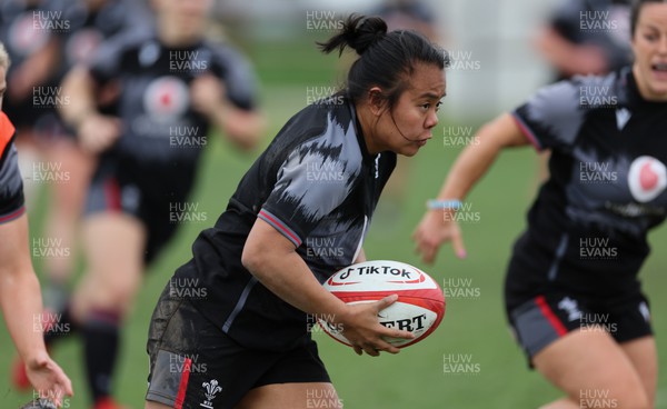 250423 - Wales Women Rugby Training Session - Jenna De Vera during a training session at Parma Rugby Club ahead of the TicTok Women’s 6 Nations match against Italy