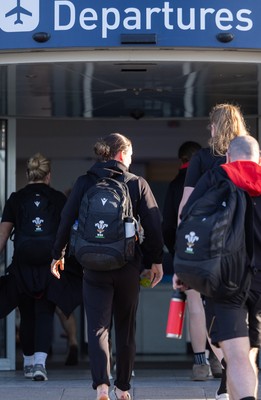 200325  Wales Women Rugby Squad travel to Edinburgh - Wales squad members make their way to departures at Bristol Airport as Wales head to Edinburgh for the opening match of the Women’s 6 Nations against Scotland