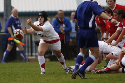 09.05.10 Wales v England - Womens' Under 20's - England's Fiona Davidson clears the ball from a defensive ruck. 