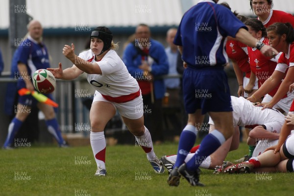 09.05.10 Wales v England - Womens' Under 20's - England's Fiona Davidson clears the ball from a defensive ruck. 