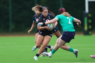 050725  Wales Women U20 v Ireland Women U20, Women’s U20 Six Nations Summer Series - Freya Bell of Wales charges forward