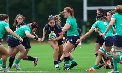 050725  Wales Women U20 v Ireland Women U20, Women’s U20 Six Nations Summer Series - Freya Bell of Wales charges forward