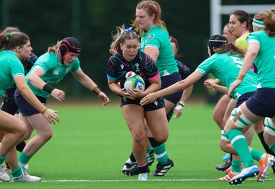050725  Wales Women U20 v Ireland Women U20, Women’s U20 Six Nations Summer Series - Freya Bell of Wales charges forward