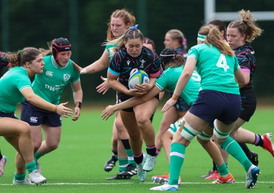 050725  Wales Women U20 v Ireland Women U20, Women’s U20 Six Nations Summer Series - Freya Bell of Wales charges forward