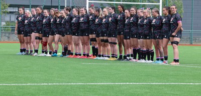 050725  Wales Women U20 v Ireland Women U20, Women’s U20 Six Nations Summer Series - The Wales team line up for the anthems