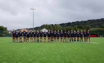 050725  Wales Women U20 v Ireland Women U20, Women’s U20 Six Nations Summer Series - The Wales team line up for the anthems
