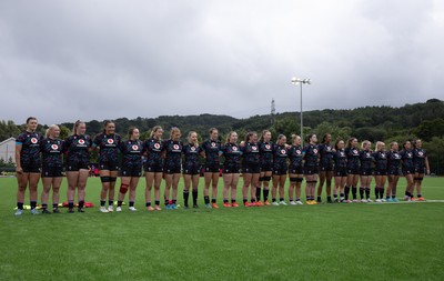 050725  Wales Women U20 v Ireland Women U20, Women’s U20 Six Nations Summer Series - The Wales team line up for the anthems
