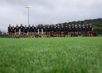050725  Wales Women U20 v Ireland Women U20, Women’s U20 Six Nations Summer Series - The Wales team line up for the anthems