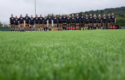 050725  Wales Women U20 v Ireland Women U20, Women’s U20 Six Nations Summer Series - The Wales team line up for the anthems