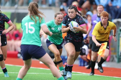 050725  Wales Women U20 v Ireland Women U20, Women’s U20 Six Nations Summer Series - Chiara Pearce of Wales takes on Niamh Gallagher of Ireland