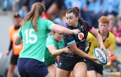 050725  Wales Women U20 v Ireland Women U20, Women’s U20 Six Nations Summer Series - Chiara Pearce of Wales takes on Niamh Gallagher of Ireland