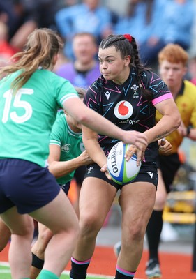 050725  Wales Women U20 v Ireland Women U20, Women’s U20 Six Nations Summer Series - Chiara Pearce of Wales takes on Niamh Gallagher of Ireland