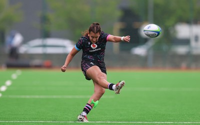 050725  Wales Women U20 v Ireland Women U20, Women’s U20 Six Nations Summer Series - Carys Hughes of Wales kicks conversion