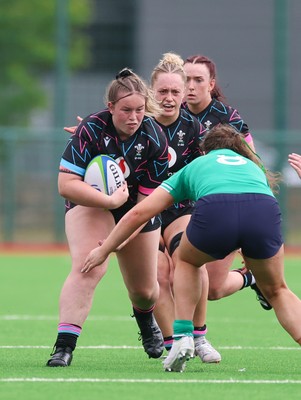 050725  Wales Women U20 v Ireland Women U20, Women’s U20 Six Nations Summer Series - Evie Hill of Wales takes on Jemima Adams Verling of Ireland