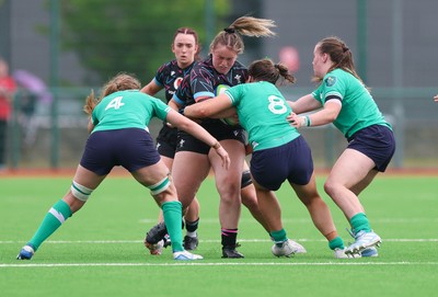 050725  Wales Women U20 v Ireland Women U20, Women’s U20 Six Nations Summer Series - Evie Hill of Wales takes on Jemima Adams Verling of Ireland