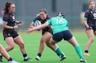 050725  Wales Women U20 v Ireland Women U20, Women’s U20 Six Nations Summer Series - Freya Bell of Wales charges forward