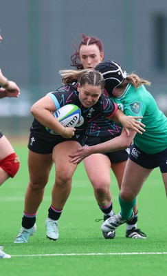 050725  Wales Women U20 v Ireland Women U20, Women’s U20 Six Nations Summer Series - Freya Bell of Wales charges forward