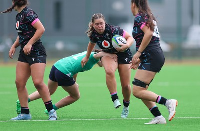 050725  Wales Women U20 v Ireland Women U20, Women’s U20 Six Nations Summer Series - Freya Bell of Wales charges forward