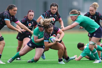 050725  Wales Women U20 v Ireland Women U20, Women’s U20 Six Nations Summer Series - Freya Bell of Wales charges forward