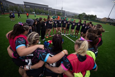 050725  Wales Women U20 v Ireland Women U20, Women’s U20 Six Nations Summer Series - The Wales team huddles up at the end of the match