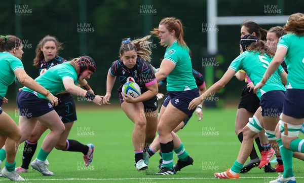 050725  Wales Women U20 v Ireland Women U20, Women’s U20 Six Nations Summer Series - Freya Bell of Wales charges forward