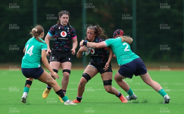 050725  Wales Women U20 v Ireland Women U20, Women’s U20 Six Nations Summer Series - Branwen Metcalfe of Wales is tackled by Beth Buttimer of Ireland