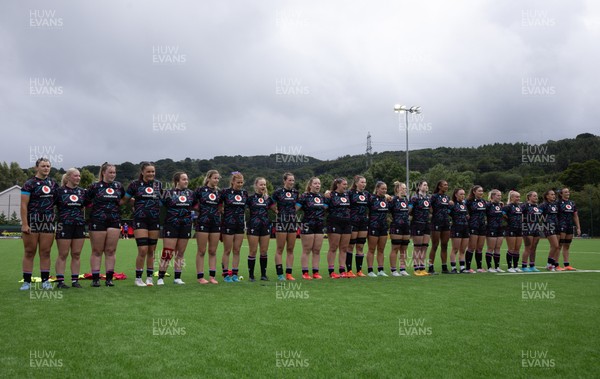 050725  Wales Women U20 v Ireland Women U20, Women’s U20 Six Nations Summer Series - The Wales team line up for the anthems