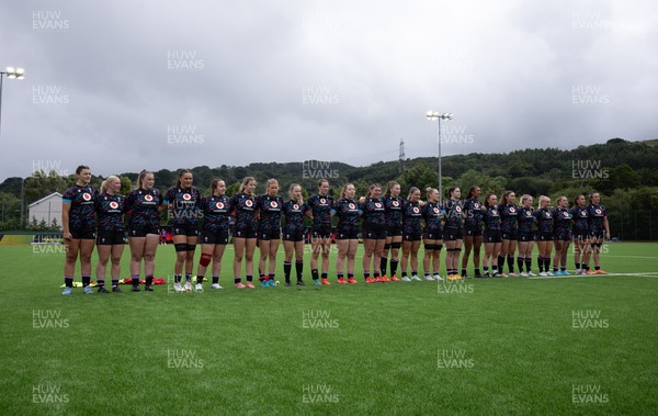 050725  Wales Women U20 v Ireland Women U20, Women’s U20 Six Nations Summer Series - The Wales team line up for the anthems
