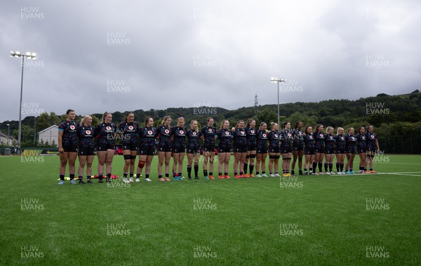 050725  Wales Women U20 v Ireland Women U20, Women’s U20 Six Nations Summer Series - The Wales team line up for the anthems
